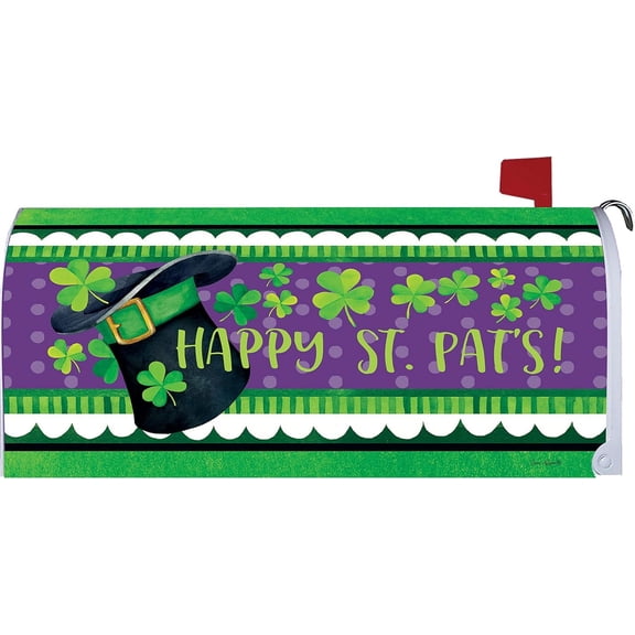 Happy St. Pat's Day Top Hat Magnetic Mailbox Cover