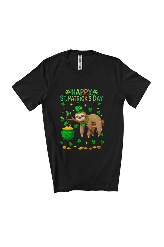 Happy St. Patrick's Day; Adorable Irish Shamrocks Sloth; Wild Animal Lover Unisex T-Shirt