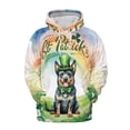 thumbnail image 1 of Happy St. Patrick’s Day Australian Cattle Dog with Green Hat Shamrocks Rainbow All Over Print 3D Hoodie Unisex Merch Hoodies Heeler Lover Gifts - 03007, 1 of 6