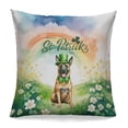 thumbnail image 1 of Happy St. Patrick’s Day Belgian Malinois with Green Hat Shamrocks Rainbow Pillowcase Double Sided Sheepdog Dog Lover Gifts Pillow Case Covers - 03007, 1 of 3