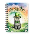 thumbnail image 1 of Happy St. Patrick’s Day British Shorthair with Green Hat Shamrocks Rainbow Spiral Bound Journal Cat Lover Kitten Owner Gifts 5x7in Spiral Notebook - 03007, 1 of 5