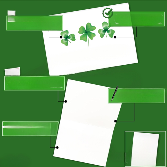 Happy St. Patrick's Day Cards with Envelopes (25-Pack - Lucky Clover) Saint Patrick Bulk Greeting Card Set for Business & Family (5x7 inch - A7) Office, Employees, Work, Clients (SPD2502) Made in USA