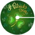 thumbnail image 1 of Happy St. Patrick''s Day Christmas Tree Skirt Decorations Green Clover Shamrock Rainbow Xmas Tree Mat 48 inch for Holiday Party Supplies Rustic Ornaments Large Tree Skirt, 1 of 6