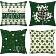 thumbnail image 1 of Happy St. Patrick''s Day Decorations Pillow Covers 20x20 Inch Set of 4 Green Clover Lucky Shamrock Home Decor Pillow Cover Spring Buffalo Plaid Pillows Cushion Case for Sofa Couch, 1 of 6