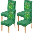 thumbnail image 1 of Happy St.Patrick''s Day Dining Chair Covers Set of 4,Green Shamrock Parsons Chair Slipcovers,Lucky Clover Kitchen Decor Chair Seat Cover Protectors(Shamrock,4 Pack), 1 of 6
