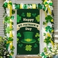thumbnail image 1 of Happy St. Patrick's Day Door Cover,35×72inch Green Hat Shamrock Door Cover Front Porch Welcome Sign Fabric St. Patrick's Day Door Banner for Spring Holiday Party Indoor Outdoor Decorations, 1 of 6