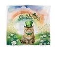 thumbnail image 1 of Happy St. Patrick’s Day Exotic Shorthair with Green Hat Shamrocks Rainbow Tapestry Cat Lover Kitten Owner Gifts Wall Hanging Backdrop Home Decor - 03007, 1 of 5