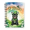 thumbnail image 1 of Happy St. Patrick’s Day French Bulldog with Green Hat Shamrocks Rainbow Spiral Bound Journal Dog Lover Gifts 5x7in Spiral Notebook - 03007, 1 of 5