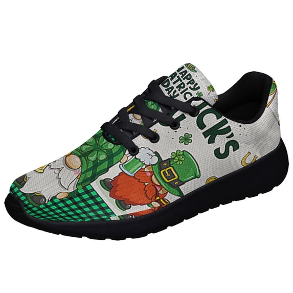 Happy St Patrick's Day Gnome Shoes Sneakers Black Size 10