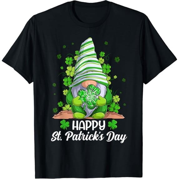 Happy St. Patrick's Day Gnome Tie Dye Shamrock Cute Gnome T-Shirt