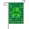 thumbnail image 1 of Happy St Patrick's Day Green Shamrock Clovers Leaf Double Sided Garden Yard Flag 12" x 18" Lucky Green Buffalo Plaid Gold Pot Coin Rainbow Horseshoe Decorations Garden Flag Banner for Outdoor Home, 1 of 7