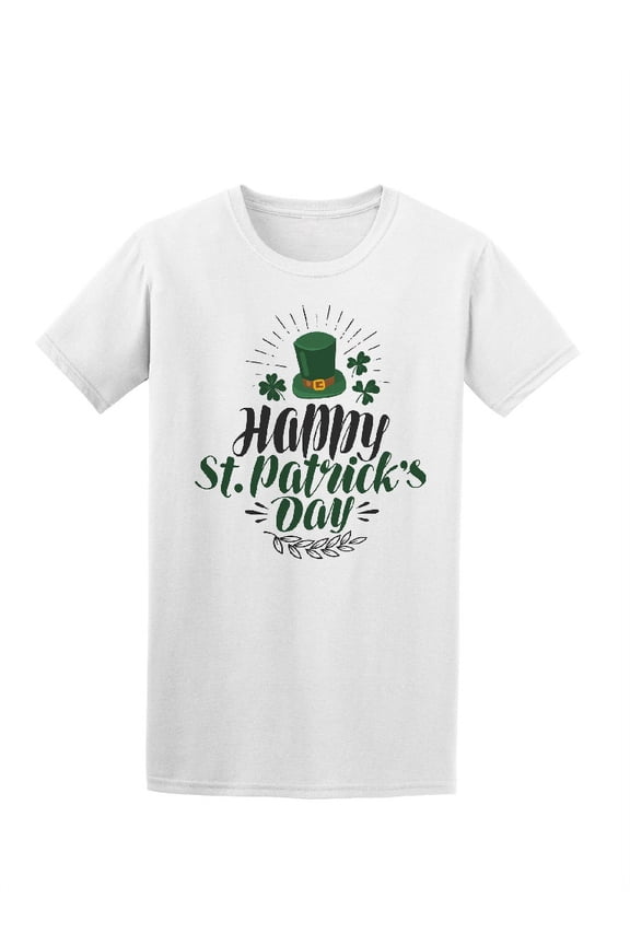 Happy St Patrick's Day Irish Top Hat T-Shirt - Image by Shutterstock, Male Large