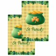 thumbnail image 1 of Happy St. Patrick's Day Kitchen Dish Towels for Drying Dishes Set of 2, Spring Coin Clovers Yellow Plaid Waffle Weave Microfiber Hand Tea Bathroom Towels Quick Dry & Absorbent Towel 15.7x23.6, 1 of 7