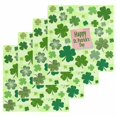 thumbnail image 1 of Happy St. Patrick's Day Kitchen Dish Towels for Drying Dishes Set of 4, Spring Lucky Shamrock Cloud Green Waffle Weave Microfiber Hand Tea Bathroom Towels Quick Dry & Absorbent Towel 12x12, 1 of 7