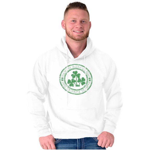 Happy St. Patrick's Day Lucky Clover Unisex Plus Fleece Graphic Hoodie Brisco Brands 3X