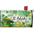 thumbnail image 1 of Happy St. Patrick''s Day Mailbox Cover Magnetic Standard Size 21"x19", Top Hat Shamrock Clover Decorative Post Letter Box Wrap Decor, Gold Coins Plaid Farmhouse Irish Garden Outdoor Decoration, 1 of 6