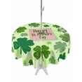 thumbnail image 1 of Happy St. Patrick's Day Outdoor Tablecloth - 60 Inch Round Dining Table Cover, Spring Lucky Shamrock Cloud Green Waterproof Outdoor Table Cloth with Umbrella Hole & Zipper for Picnic/Patio/Party, 1 of 7