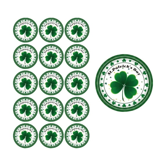 Happy St Patrick's Day Party Supplies - Plates Napkins Cups, Irish Shamrock Party Green Disposable Paper Dinner Tableware