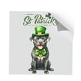 thumbnail image 1 of Happy St. Patrick’s Day Pitbull with Green Hat Shamrocks Rainbow Cutout Transfer Sticker Terrier Dog Lover Transparent Decal Art Decor - 03007, 1 of 5