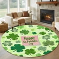 thumbnail image 1 of Happy St. Patrick's Day Round Area Rug 8Ft Washable Large Circle Rugs for Living Room Dorm, Spring Lucky Shamrock Cloud Green Non-Slip Carpet Floor Mats Indoor Outdoor Carpet Runner Home Decor, 1 of 8