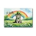 thumbnail image 1 of Happy St. Patrick’s Day Scottish Fold with Green Hat Shamrocks Rainbow Horizontal Matte Canvas Poster Cat Lover Kitten Owner Gifts Wall Art Home Decor - 03007, 1 of 5