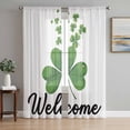 thumbnail image 1 of Happy St. Patrick's Day Sheer Curtains 72 Inch Length 2 Panels Set, Spring Lucky Green Shamrocks Voile Window Treatment Rod Pocket Curtains Sheers Drapes for Bedroom/Living Room/Kitchen 52"x72"x2, 1 of 7