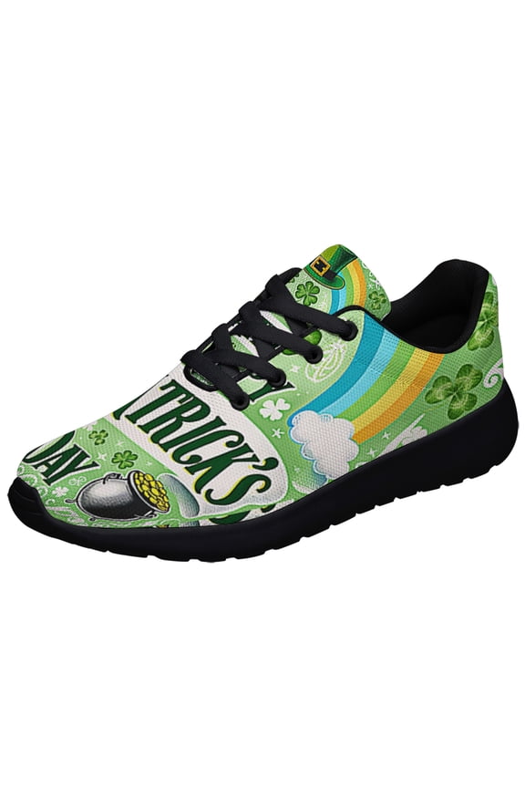 Happy St Patrick's Day Shoes Sneakers Black Size 4