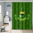 thumbnail image 1 of Happy St. Patrick''s Day Shower Curtain Irish Green Clover Good Luck Cornucopia Golden Coins Waterproof Fabric Polyester Spring Holiday Style Shower Curtain Sets with 12 Hooks, 72x72 Inch, 1 of 6