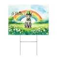 thumbnail image 1 of Happy St. Patrick’s Day Sphynx with Green Hat Shamrocks Rainbow Yard Sign Cat Lover Kitten Owner Gifts Idea Outdoor Home Lawn Garden Porch Decor - 03007, 1 of 5