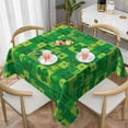 thumbnail image 1 of Happy St Patrick''s Day Tablecloth Square 54"x54" Green Shamrock Leaves Lucky Table Cloth Waterproof Holiday Table Clothes Reusable Table Cover for Dining Room Home Decor, 1 of 6