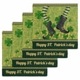 thumbnail image 1 of Happy St. Patrick's Kitchen Dish Towels for Drying Dishes Set of 4, Green Shamrock Shoots Coin Vintage Country Waffle Weave Microfiber Hand Tea Bathroom Towels Quick Dry & Absorbent Towel 12x12, 1 of 7