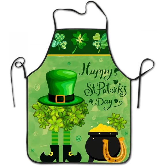 Happy St Patricks Day Apron for Men Women,Waterproof Suitable for Home Kitchen Cooking Waitress Chef Grill Bistro Baking BBQ Aprons