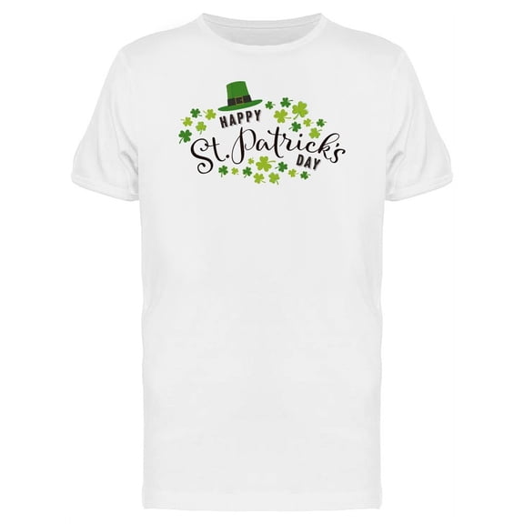 Happy St Patricks Day Clover T-Shirt Men -Image by Shutterstock, Male Small