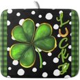 thumbnail image 1 of Happy St Patricks Day Dish Drying Mat 16x18 Inch Green Lucky Shamrock Clover Kitchen Mat Microfiber Super Absorbent Dishes Drainer Rack Polka Dot Decor DIsh Pad for Kitchen Counter Table Coffee Bar, 1 of 4