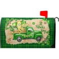 thumbnail image 1 of Happy St Patricks Day Mailbox Cover Lucky Shamrock Truck Magnetic Mailbox Covers Lucky Clover Green Mailbox Welcome Large Post Letter Box Covers Garden Yard Home Decor for Outside 25.5 x 21 Inchs, 1 of 6