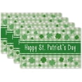 thumbnail image 1 of Happy St Patricks Day Placemats 12 x 18 Inch Shamrock Green Buffalo Plaid Table Mats Holiday Farmhouse Kitchen Dining Table Party Decor Set of 4, 1 of 6