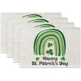thumbnail image 1 of Happy St. Patricks Day Placemats 12x18 Inch Rainbow Shamrock Table Decorations Seasonal Spring Table Mats Home Party Set of 4, 1 of 5