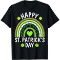 thumbnail image 1 of Happy St Patricks Day Rainbow Shamrock Irish Girls Women Men T-Shirt, 1 of 3