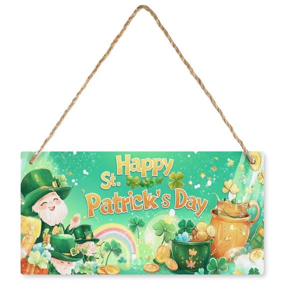 Happy St Patricks Day Sign Wooden Wall Office Sign Indoor Home Farmhouse Irish Holiday Decor