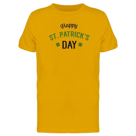 Happy St Patricks Day Two Clover T-Shirt Men -Image by Shutterstock, Male x-Large