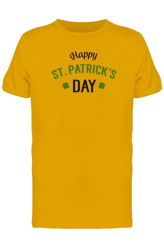 Happy St Patricks Day Two Clover T-Shirt Men -Image by Shutterstock, Male x-Large