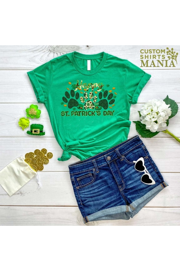 Happy St. Pawtrick's Day Dog Paw Shirt,St Patrick's Day Paws Shirt,Dog Paw St Paddys Day Shirt Dog Lover,St Patrick's Womans Shirt Tshirt All Size S-5XL