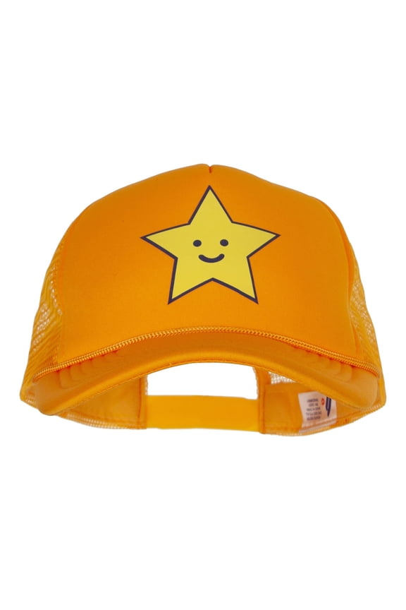 Happy Star Heat Transfer Summer Foam Mesh Trucker Cap - Yellow OSFM