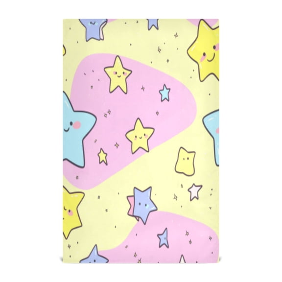 Happy Stars Pattern Kitchen Towels Dishcloth Decorative Waffle Towels Multi Use Tea Towel Dish Cloths 28x18in