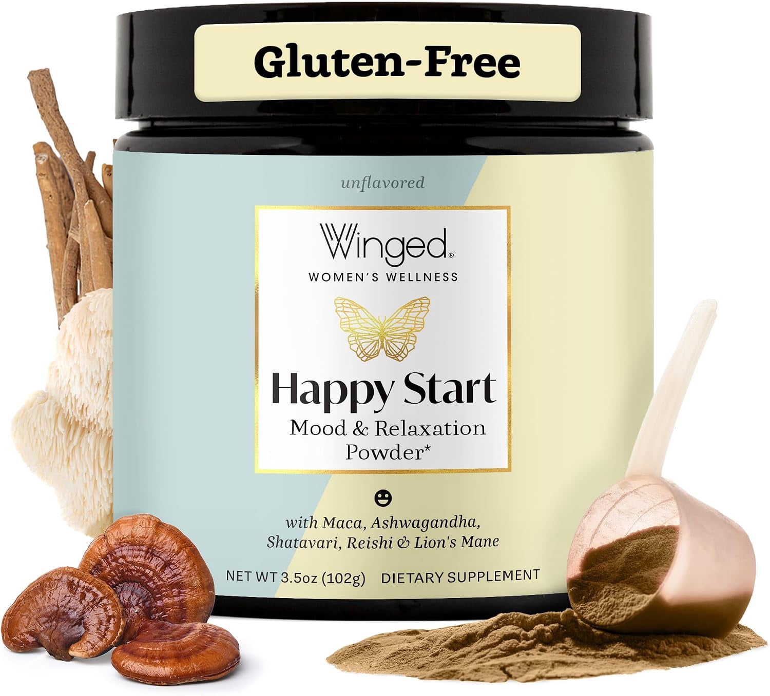 Winged Wellness Happy Start, Mood Boosting Drink Mix Powder for Women ...