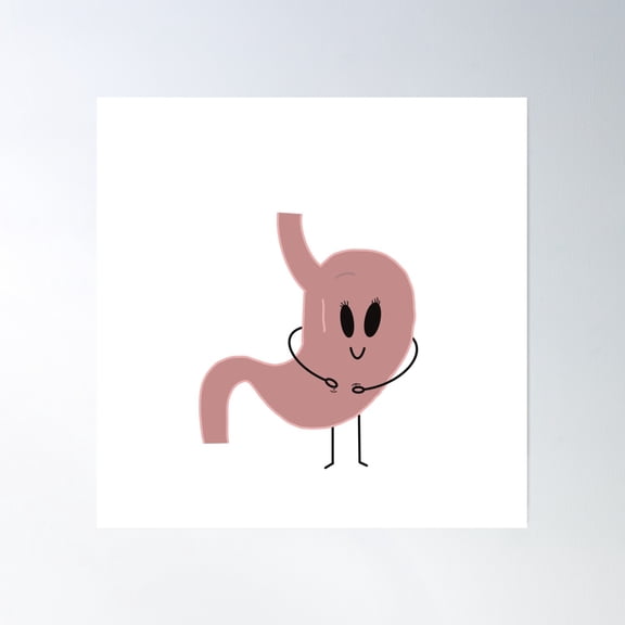 Happy Stomach Poster Wall Art, Modern Wall Decor, 30x30 UNFRAMED