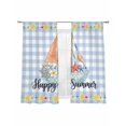 thumbnail image 1 of Happy Summer Sheer Curtains 72 Inch Long 2 Panels, Artistic Sailboats Retro Rudder Starfish Blue Plaid Light Filtering Rod Pocket Curtains, Sheer Voile Drapes for Living Room Bedroom, 52"x72", 1 of 8