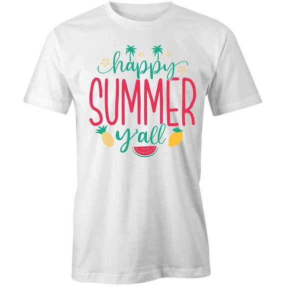 Happy Summer T-Shirt | Cool Summertime White Tee Gift