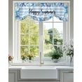 thumbnail image 1 of Happy Summer Tie Up Valances Curtain, Adjustable Kitchen Blue Starfish Shell Seashell Ocean Striped Valances for Windows Decor, Rod Pocket Short Curtains Set for Bedroom/Bathroom, 42"x18", 1 of 9