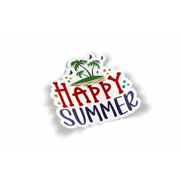 Happy Summer Waterproof Sticker